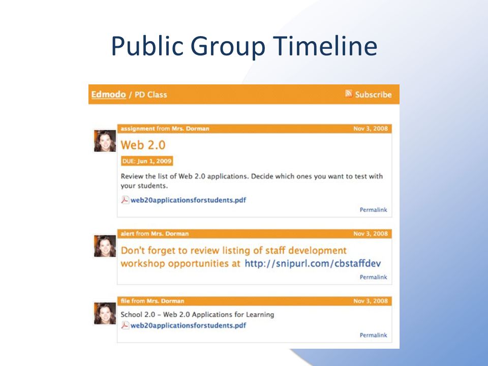 Public Group Timeline