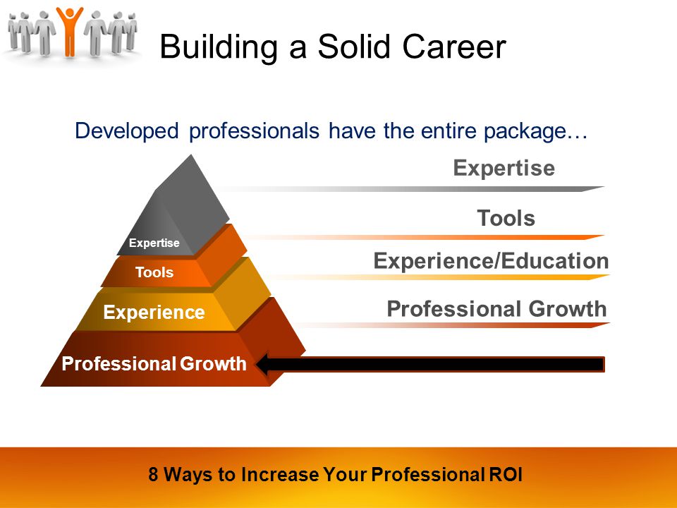 Expertise Tools Experience/Education Professional Growth Experience Tools Expertise Building a Solid Career Developed professionals have the entire package… 8 Ways to Increase Your Professional ROI