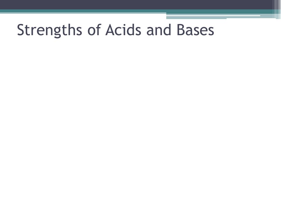 Strengths of Acids and Bases