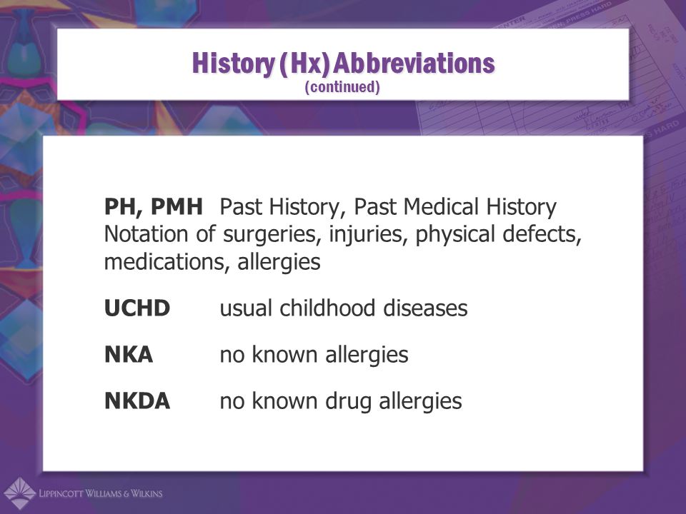 The Medical Record Chapter 4. History and Physical H & P  Document of  medical history and findings from physical examination Includes:   Subjective Information. - ppt download