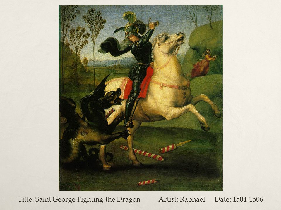 Title: Saint George Fighting the Dragon Artist: RaphaelDate: