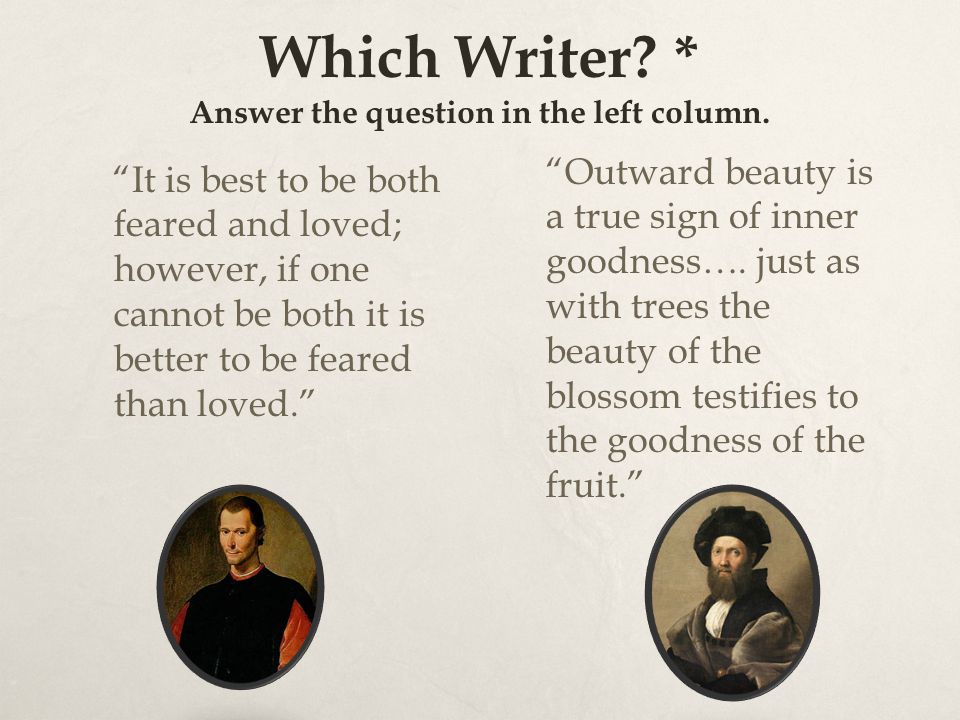 Which Writer. * Answer the question in the left column.