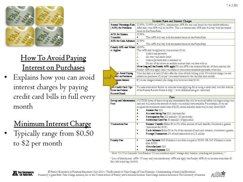 © Family Economics & Financial Education –July 2010 – The Essentials to Take Charge of Your Finances– Understanding a Credit Card Essentials Funded by a grant from Take Charge America, Inc.