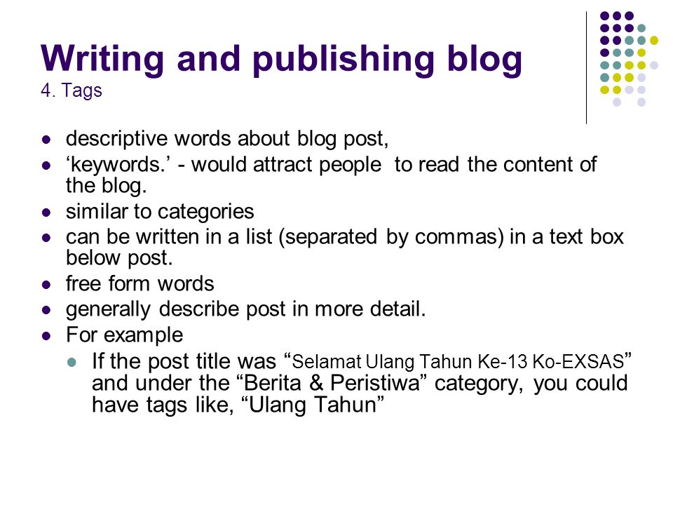 Writing and publishing blog 4.