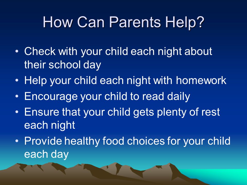 How Can Parents Help.