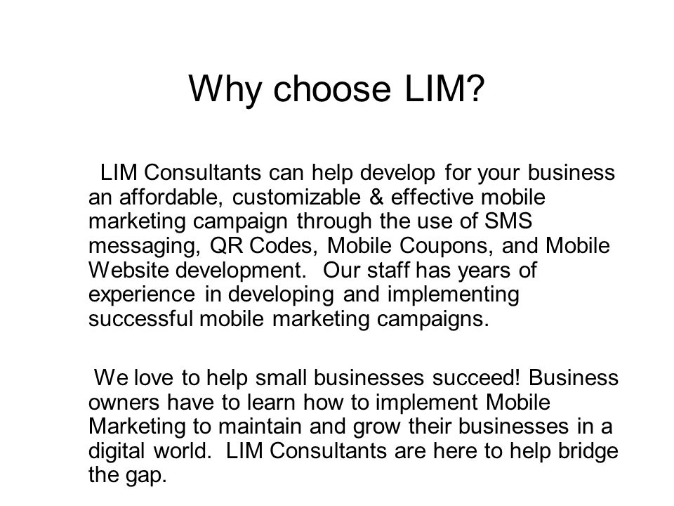 Why choose LIM.