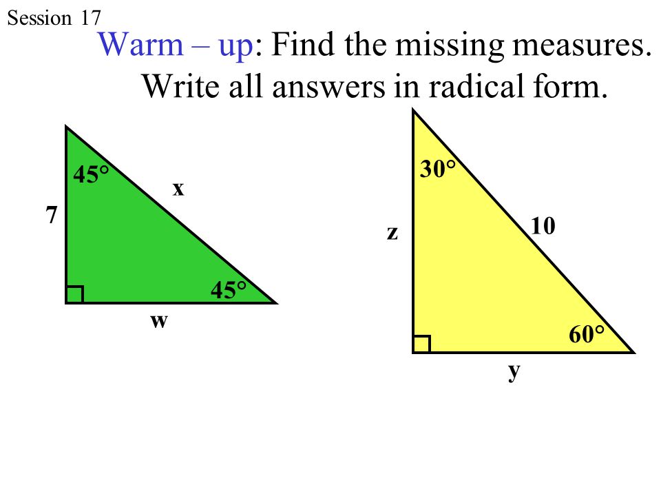 Naming Sides of Right Triangles   