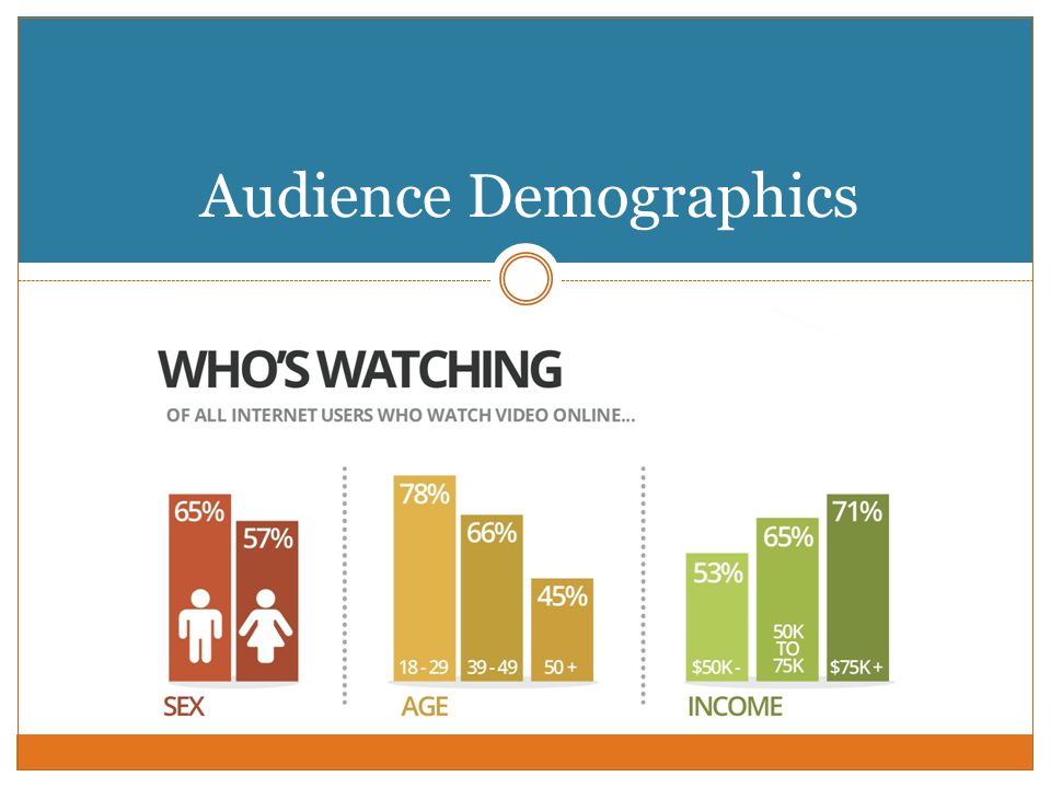 TBD – I NEED TO CHECK WITH SOMEDIA ABOUT THE STATS THEY PROVIDED Audience Demographics