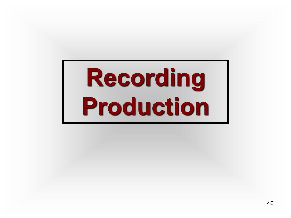 40 Recording Production