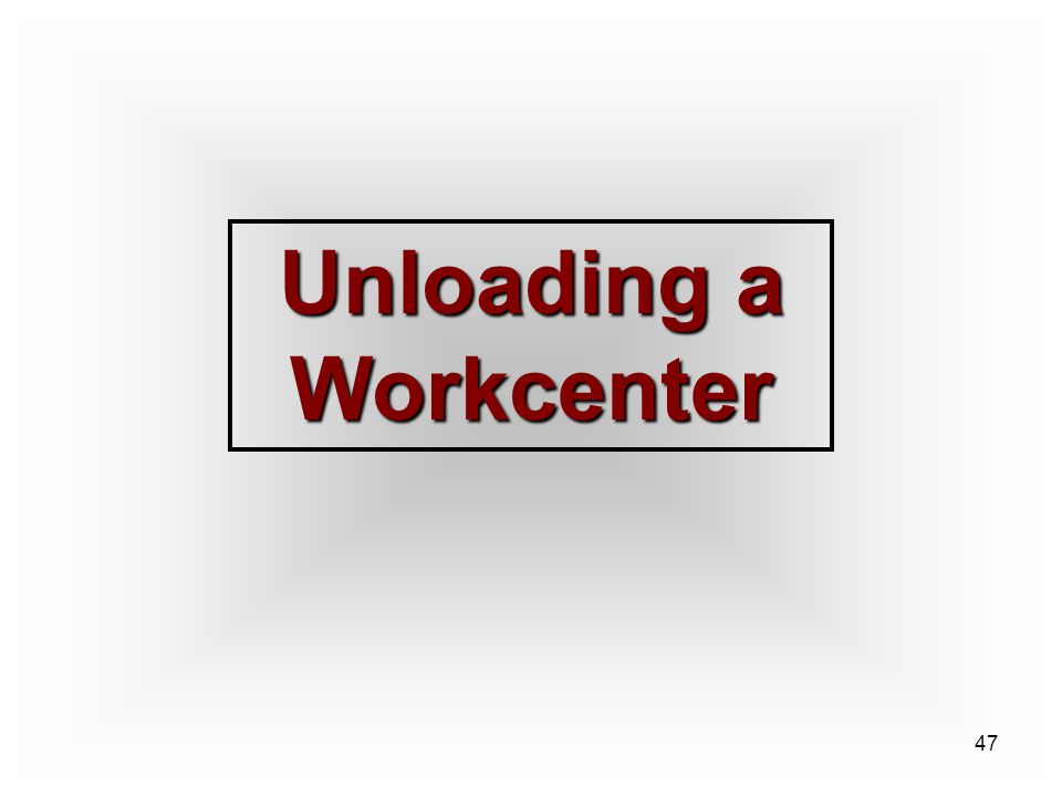 47 Unloading a Workcenter