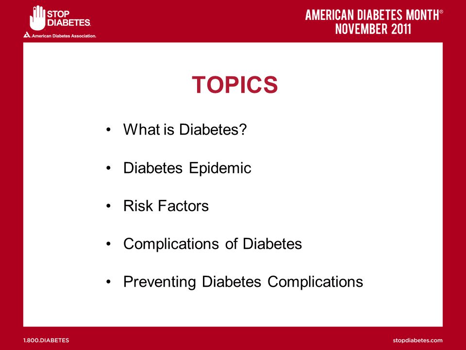 diabetes topics for presentations magas cukorszint azonnali csökkentése