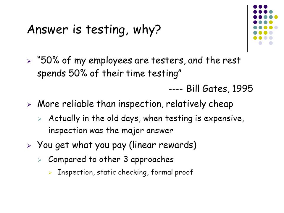 4 Answer is testing, why.