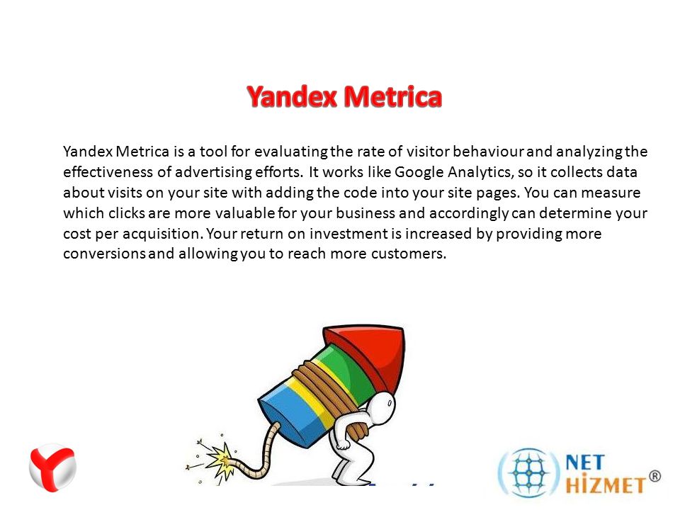 Yandex Metrica is a tool for evaluating the rate of visitor behaviour and analyzing the effectiveness of advertising efforts.