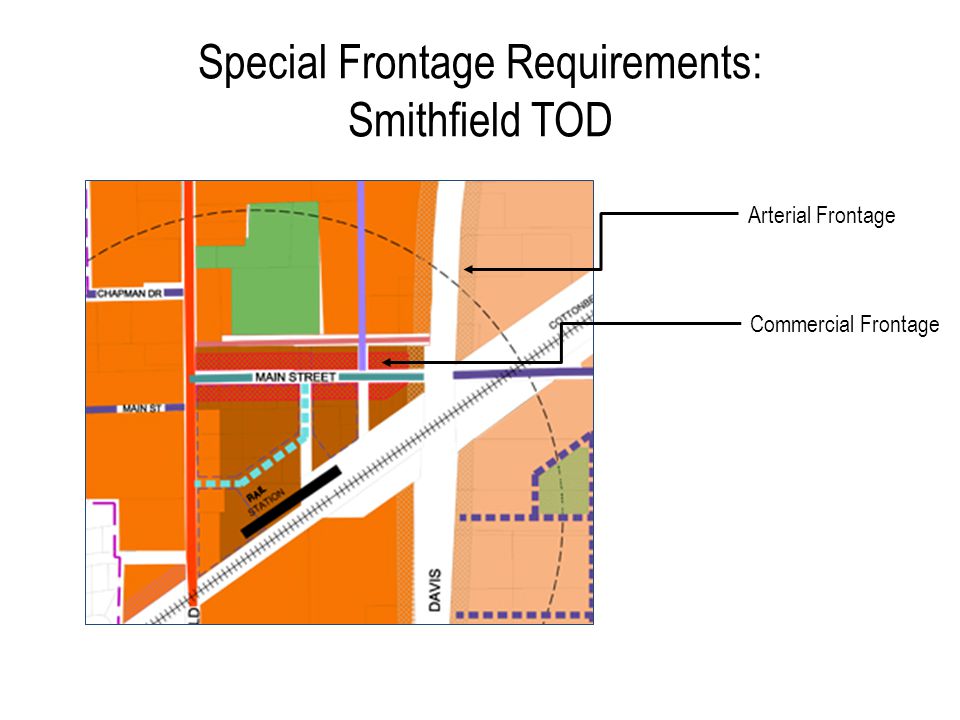 Arterial Frontage Commercial Frontage Special Frontage Requirements: Smithfield TOD