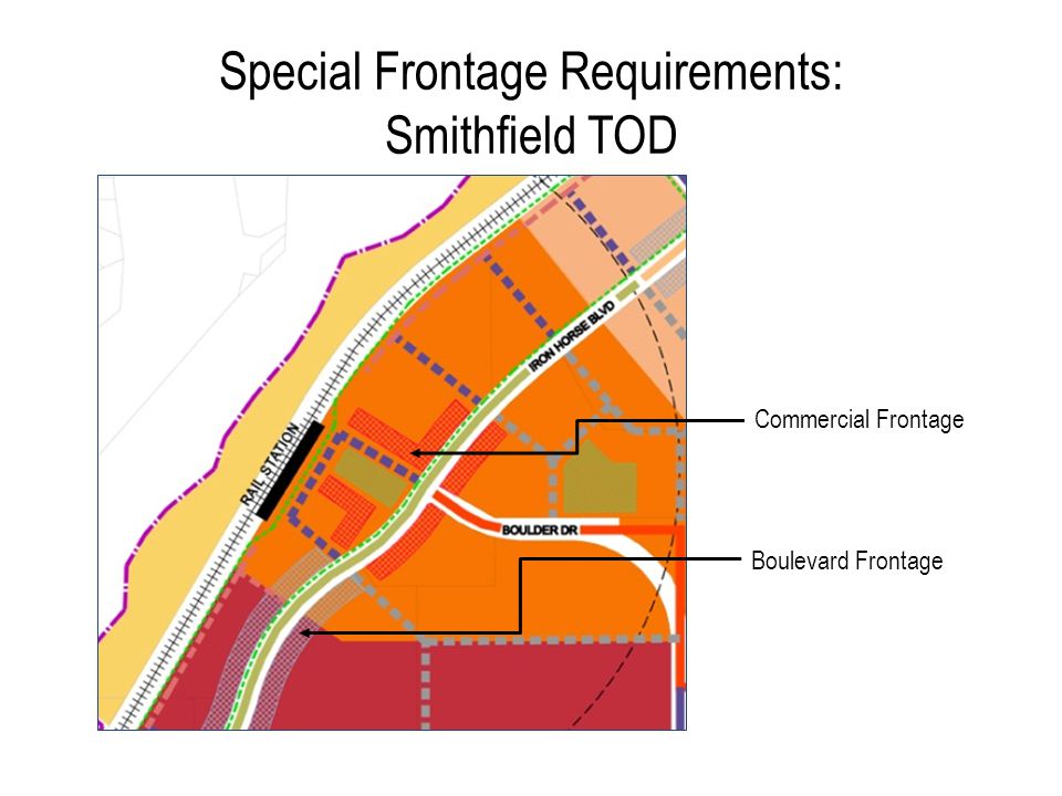 Boulevard Frontage Commercial Frontage Special Frontage Requirements: Smithfield TOD