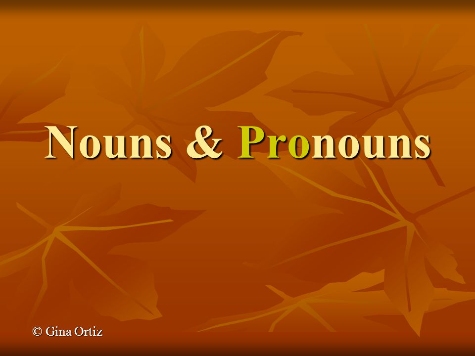 Nouns & Pronouns © Gina Ortiz