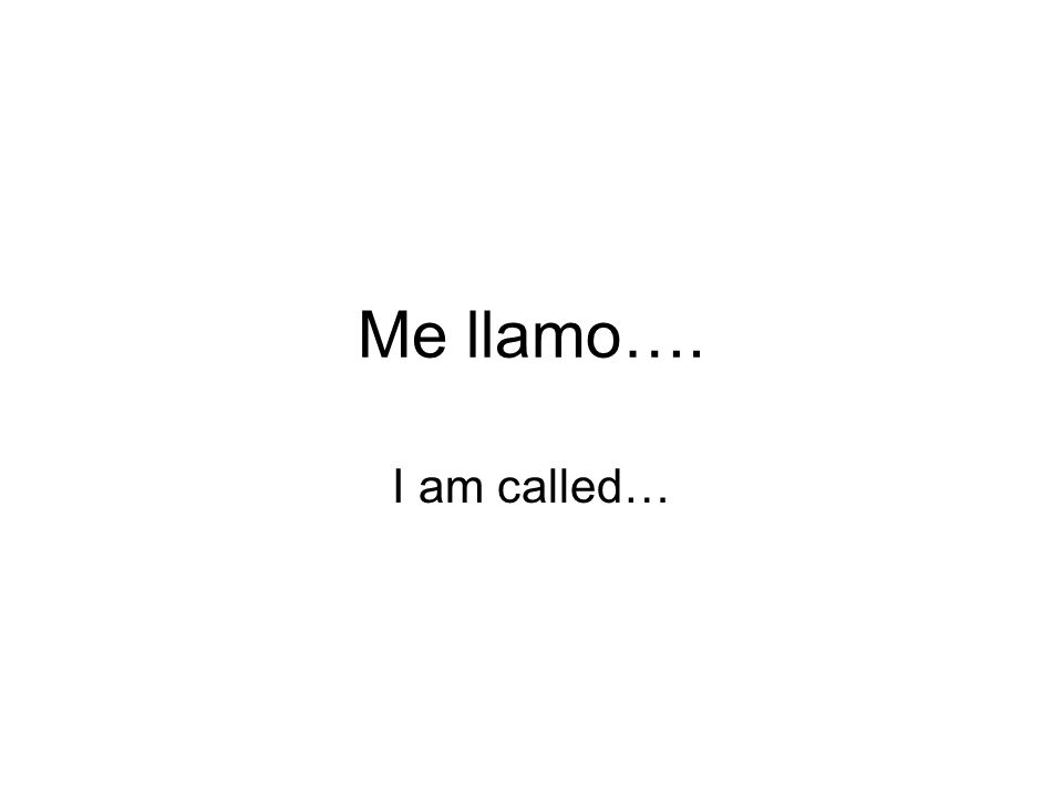 Me llamo…. I am called…