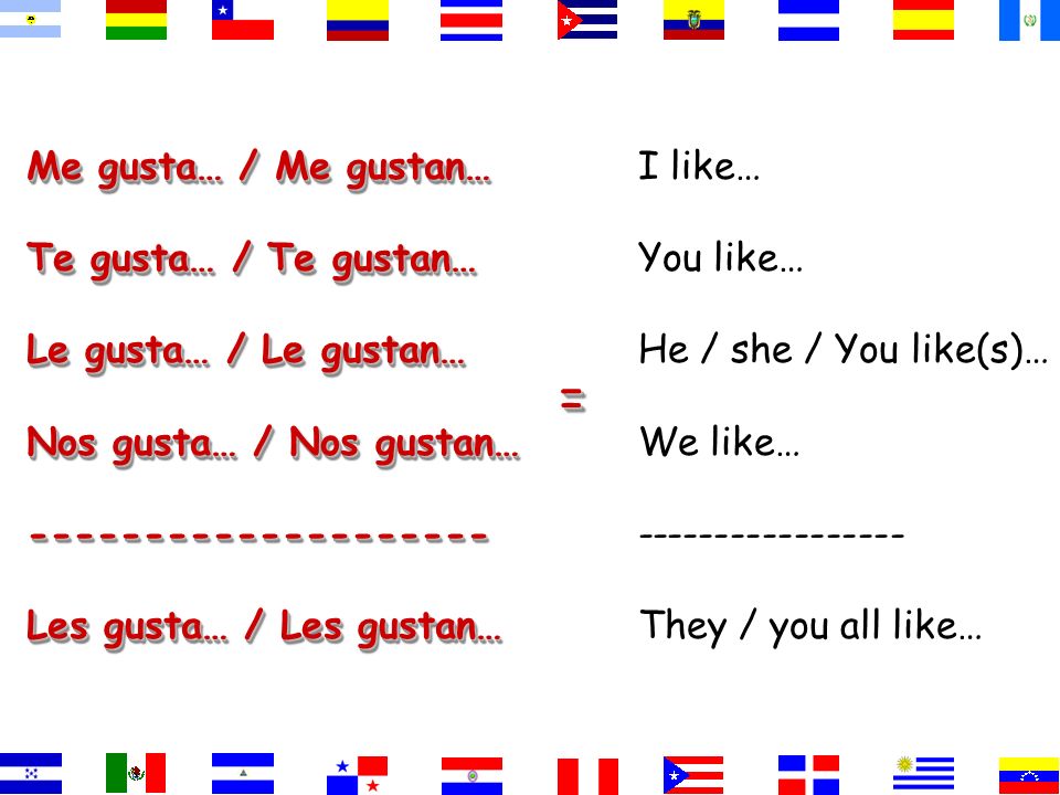 Who is doing the liking Indirect Object Pronouns:metelenos--les