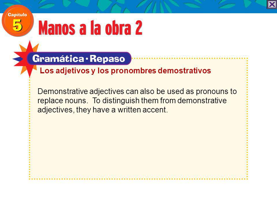 Demonstrative adjectives can also be used as pronouns to replace nouns.