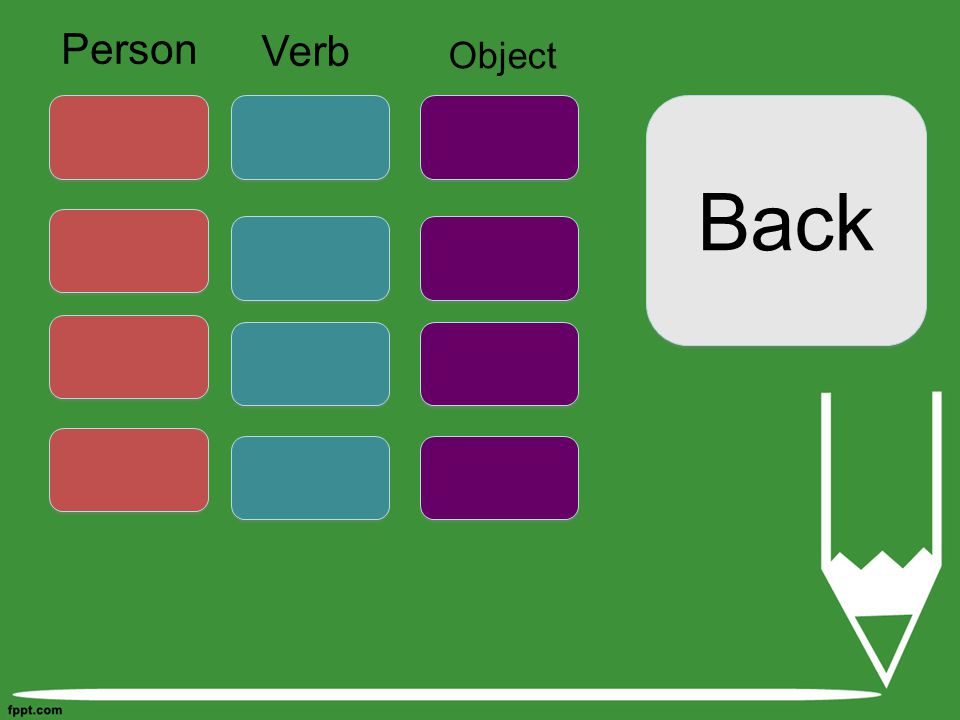 Person Verb Object Back