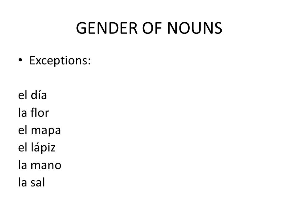GENDER OF NOUNS Nouns are masculine or feminine. Sometimes gender can be  determined by the ending of a noun. - ppt download