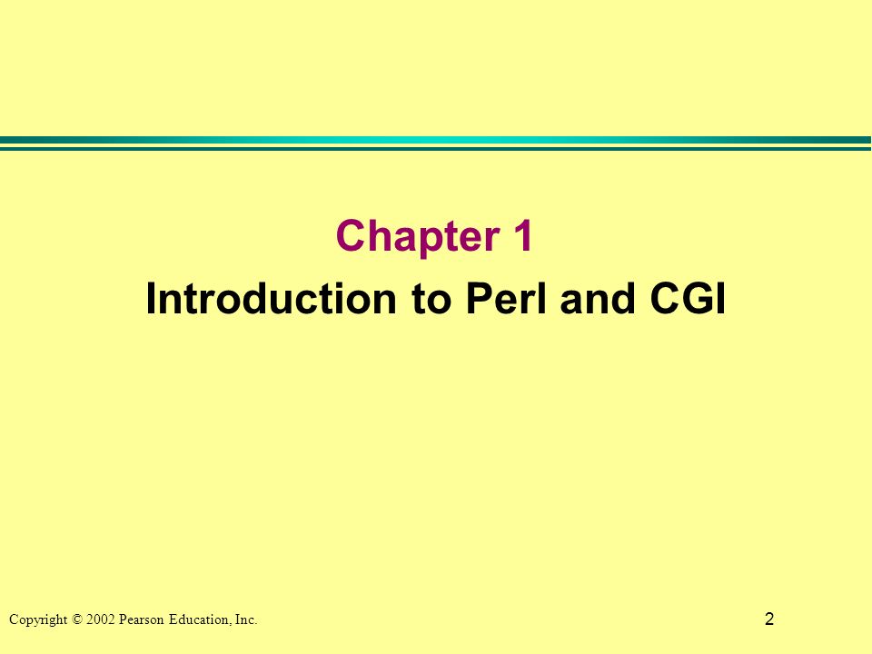 2 Chapter 1 Introduction to Perl and CGI