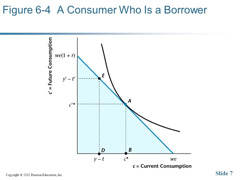 Copyright © 2002 Pearson Education, Inc. Slide 7 Figure 6-4 A Consumer Who Is a Borrower