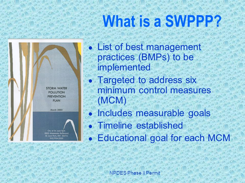 NPDES Phase II Permit What is a SWPPP.