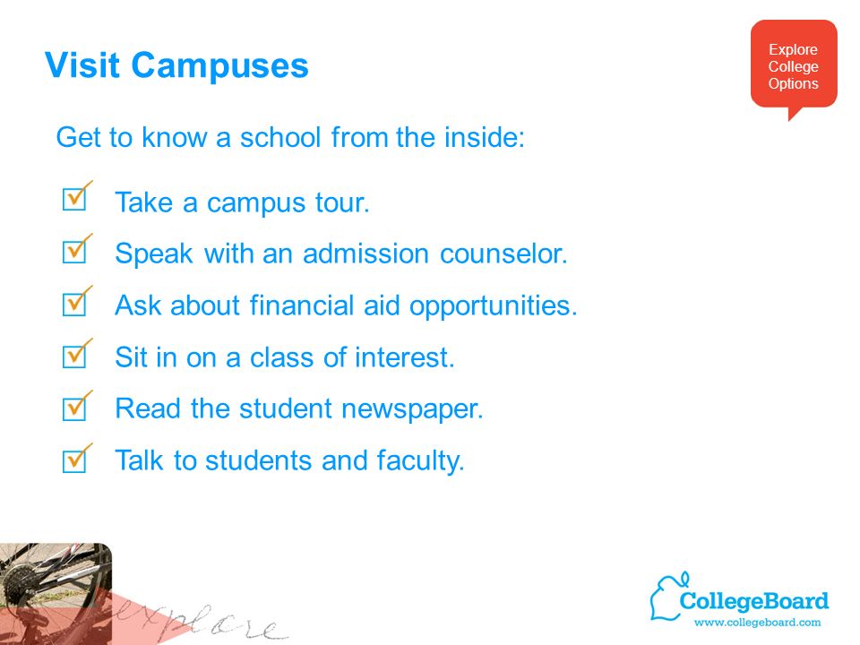 Visit Campuses Take a campus tour. Speak with an admission counselor.