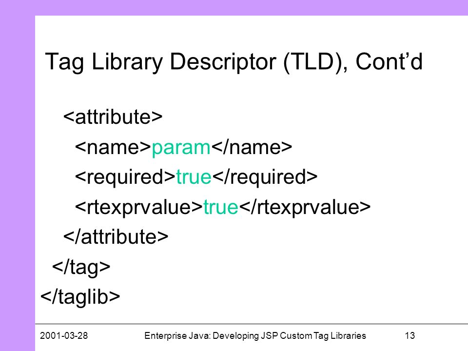 How to write a custom tag library descriptor
