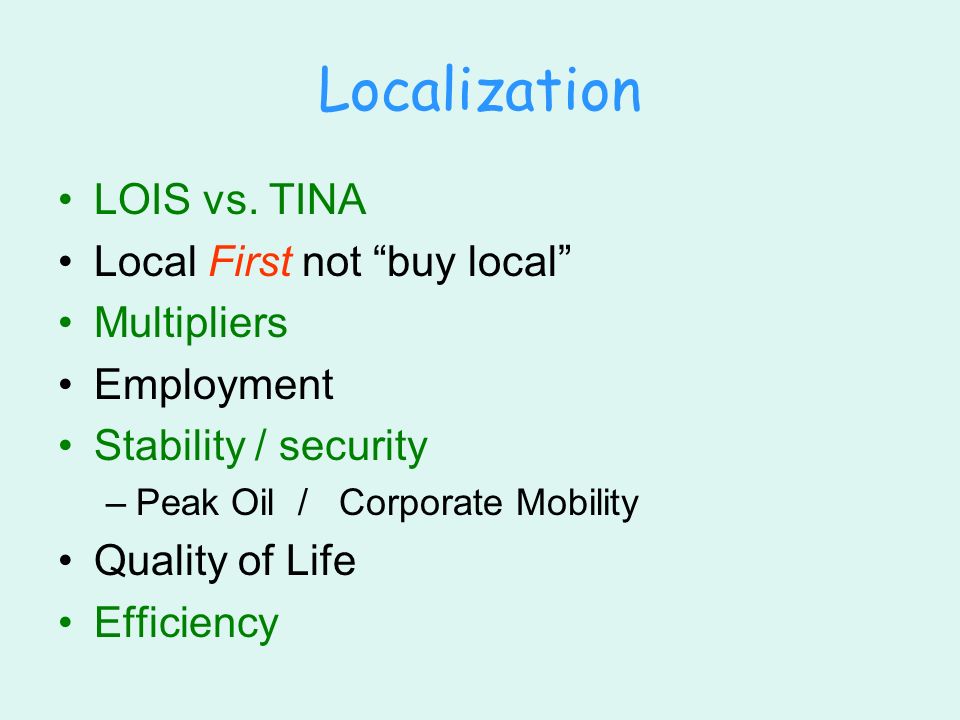 Localization LOIS vs.