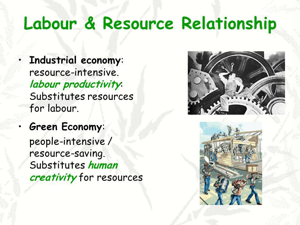 Labour & Resource Relationship Industrial economy: resource-intensive.