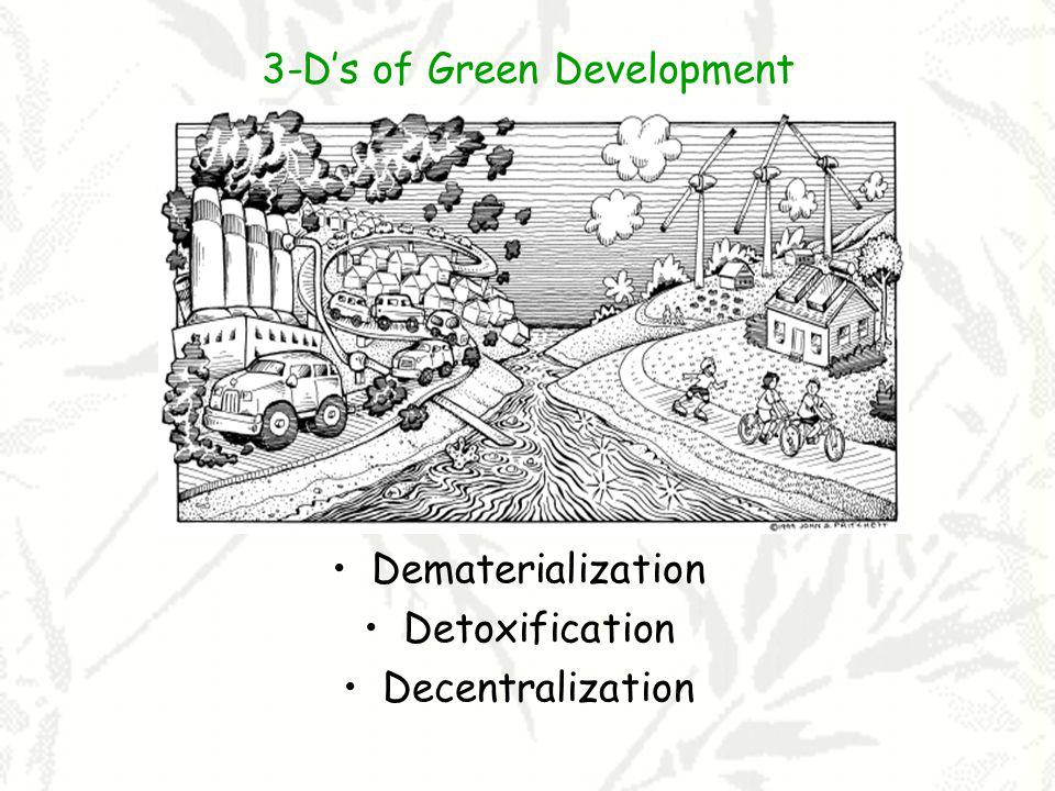 3-Ds of Green Development Dematerialization Detoxification Decentralization