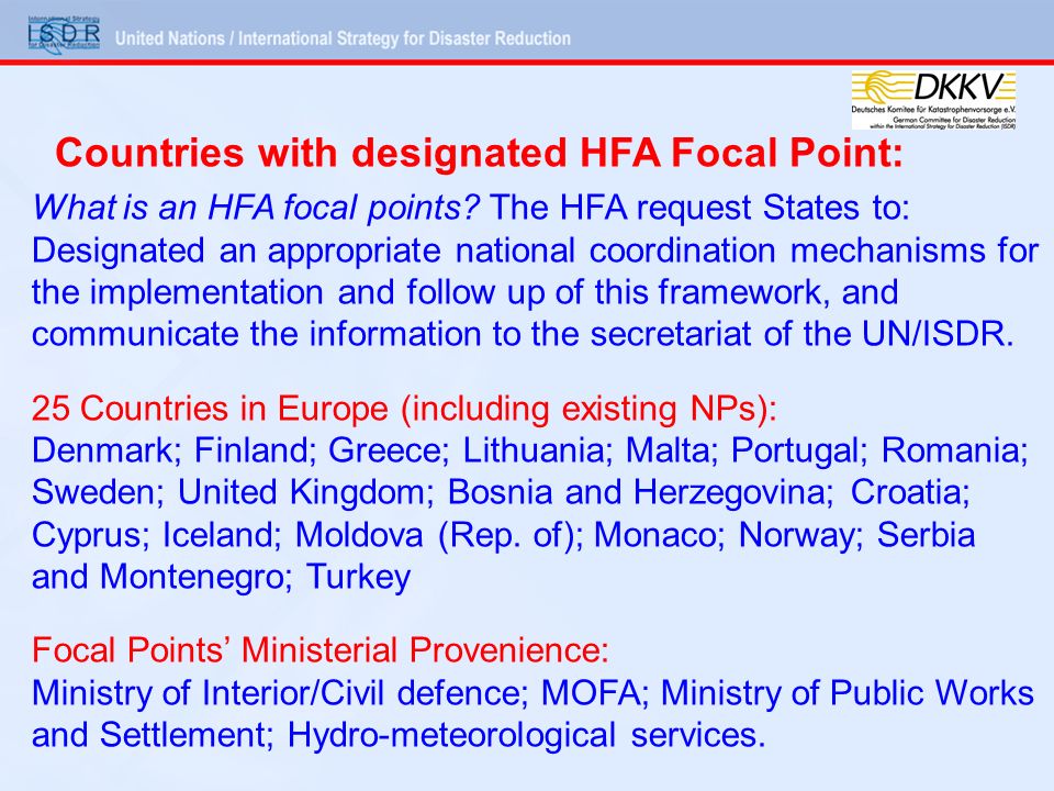 What is an HFA focal points.