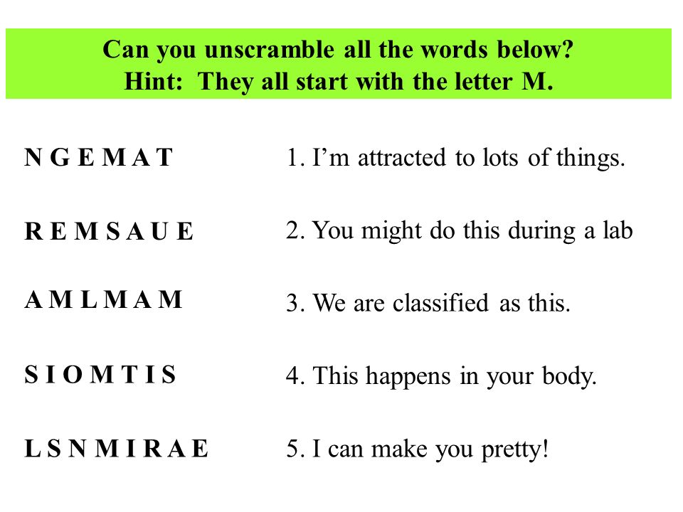 Things starting with letter m