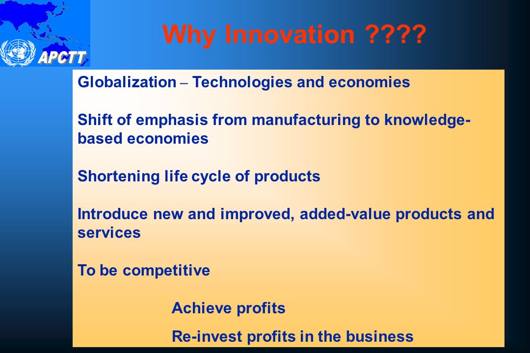 Why Innovation .