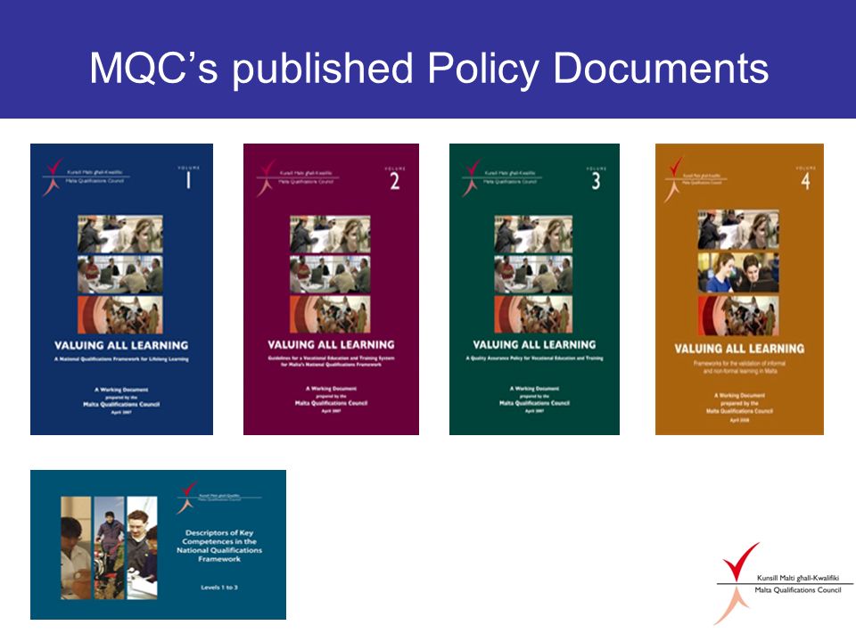 MQCs published Policy Documents