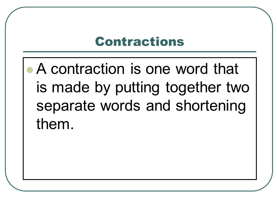 Contractions Second Grade Grammar