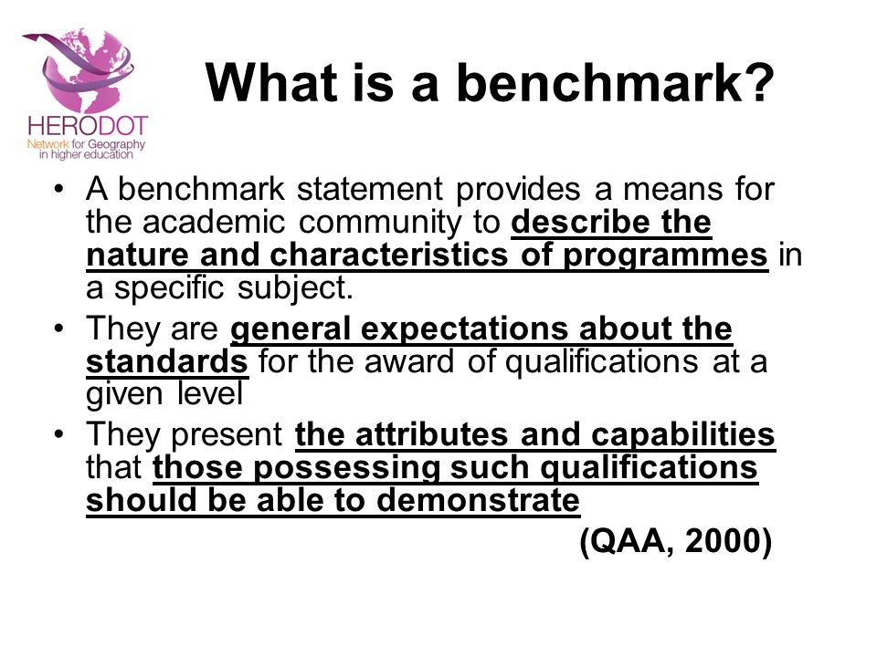 What is a benchmark.