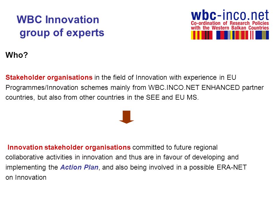 WBC Innovation group of experts Who.