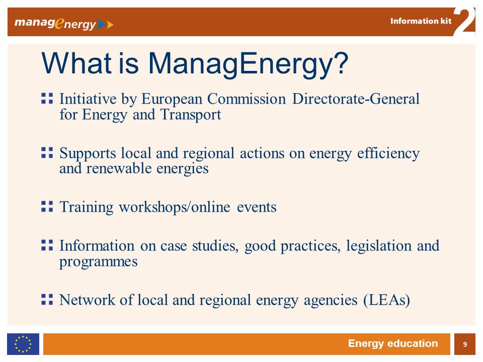9 2 Energy education What is ManagEnergy.