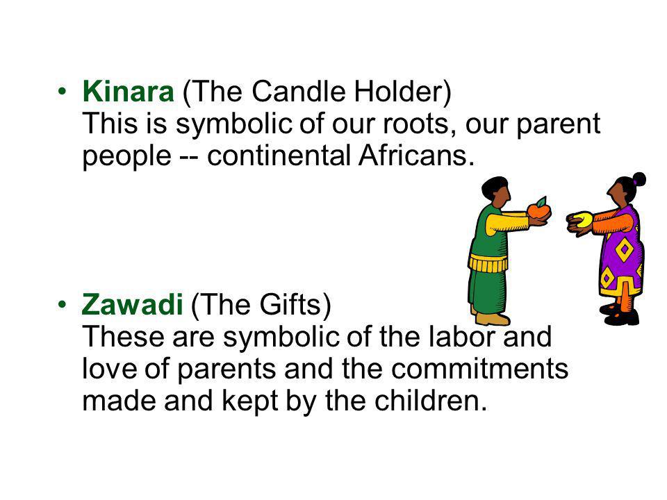 Kinara (The Candle Holder) This is symbolic of our roots, our parent people -- continental Africans.