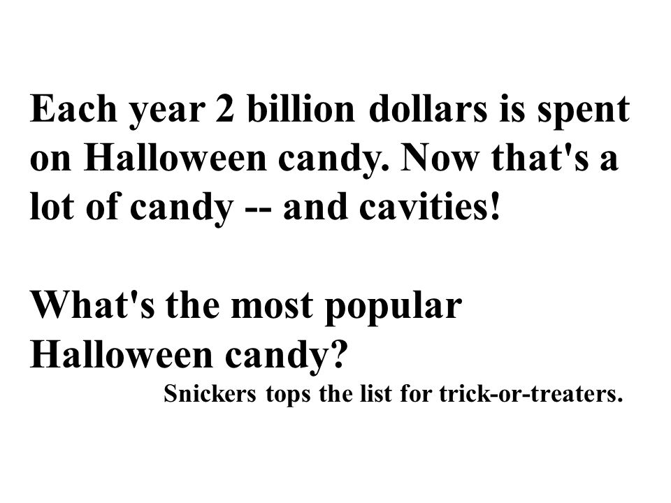 Each Year 2 Billion Dollars Is Spent On Halloween Candy Each Year 2 Billion Dollars Is Spent On Halloween Candy