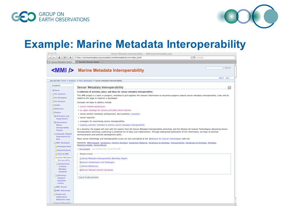Example: Marine Metadata Interoperability