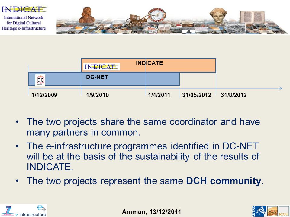Amman, 13/12/2011 The two projects share the same coordinator and have many partners in common.