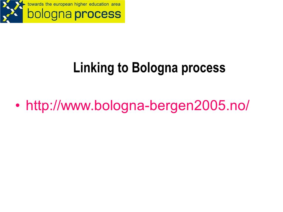 Linking to Bologna process