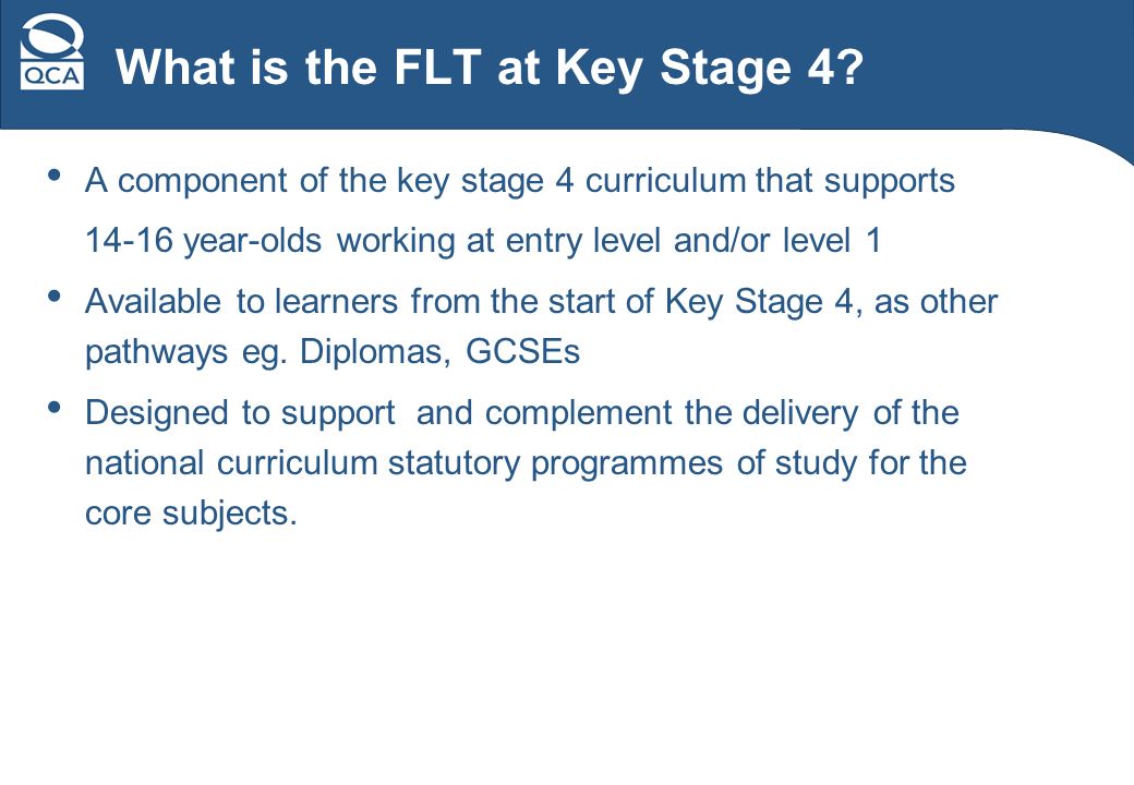What is the FLT at Key Stage 4.
