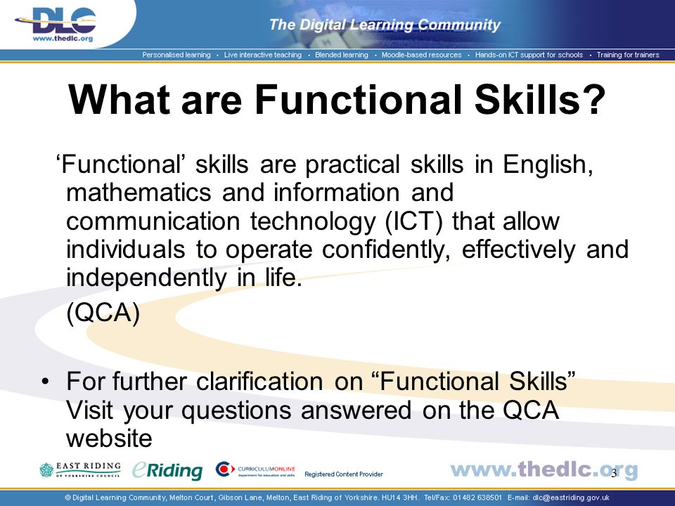 3 What are Functional Skills.