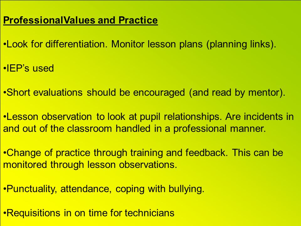 ProfessionalValues and Practice Look for differentiation.