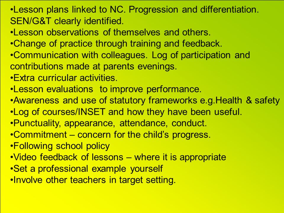 Lesson plans linked to NC. Progression and differentiation.